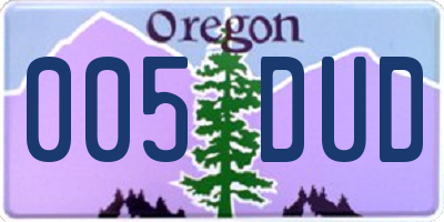 OR license plate 005DUD