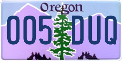 OR license plate 005DUQ