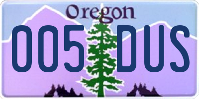 OR license plate 005DUS