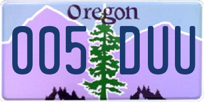 OR license plate 005DUU