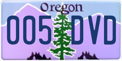 OR license plate 005DVD