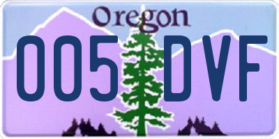 OR license plate 005DVF