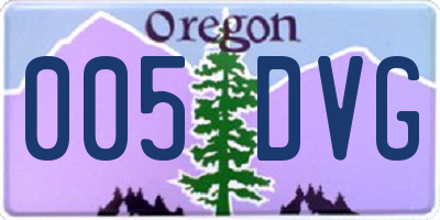 OR license plate 005DVG