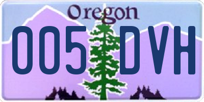 OR license plate 005DVH