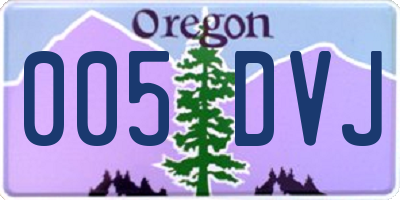 OR license plate 005DVJ