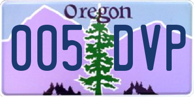 OR license plate 005DVP