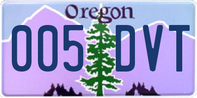 OR license plate 005DVT