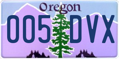 OR license plate 005DVX
