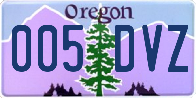 OR license plate 005DVZ