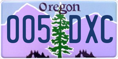 OR license plate 005DXC