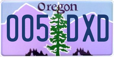 OR license plate 005DXD