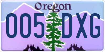 OR license plate 005DXG