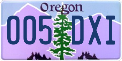 OR license plate 005DXI