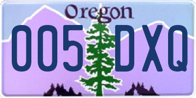 OR license plate 005DXQ