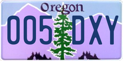 OR license plate 005DXY