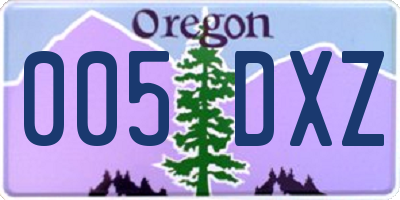 OR license plate 005DXZ