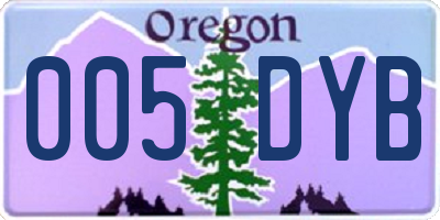 OR license plate 005DYB