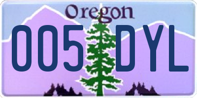 OR license plate 005DYL