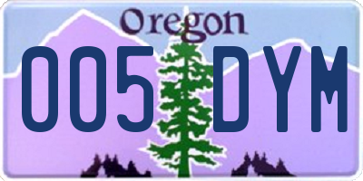 OR license plate 005DYM