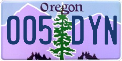 OR license plate 005DYN