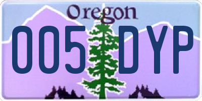 OR license plate 005DYP
