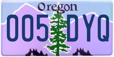 OR license plate 005DYQ