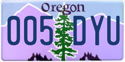 OR license plate 005DYU