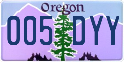 OR license plate 005DYY