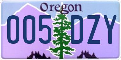 OR license plate 005DZY