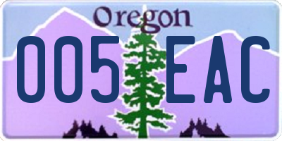 OR license plate 005EAC