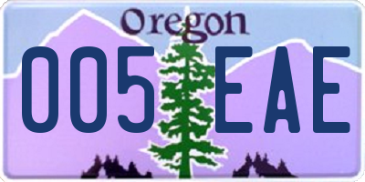 OR license plate 005EAE