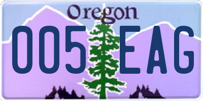 OR license plate 005EAG