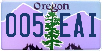 OR license plate 005EAI