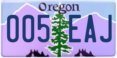 OR license plate 005EAJ