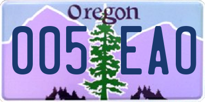 OR license plate 005EAO