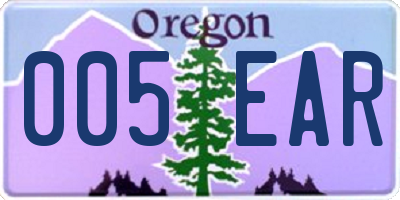 OR license plate 005EAR