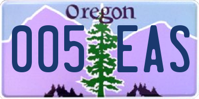 OR license plate 005EAS