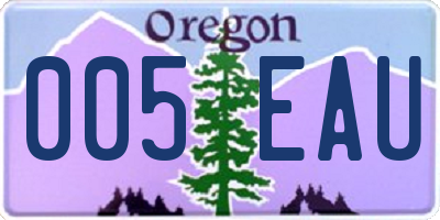 OR license plate 005EAU
