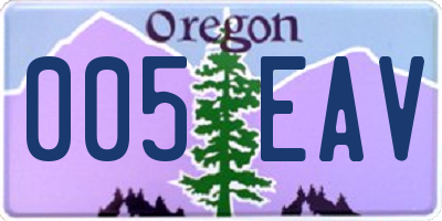 OR license plate 005EAV
