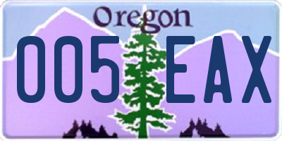 OR license plate 005EAX