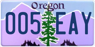 OR license plate 005EAY
