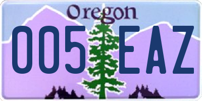 OR license plate 005EAZ