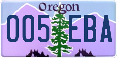 OR license plate 005EBA