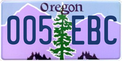 OR license plate 005EBC