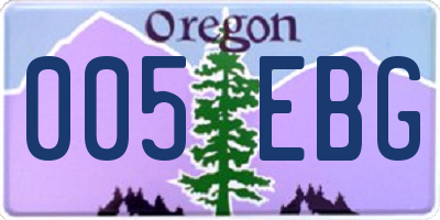 OR license plate 005EBG