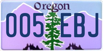 OR license plate 005EBJ