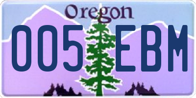 OR license plate 005EBM