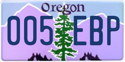 OR license plate 005EBP