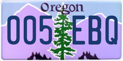 OR license plate 005EBQ