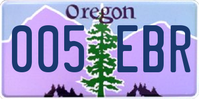 OR license plate 005EBR